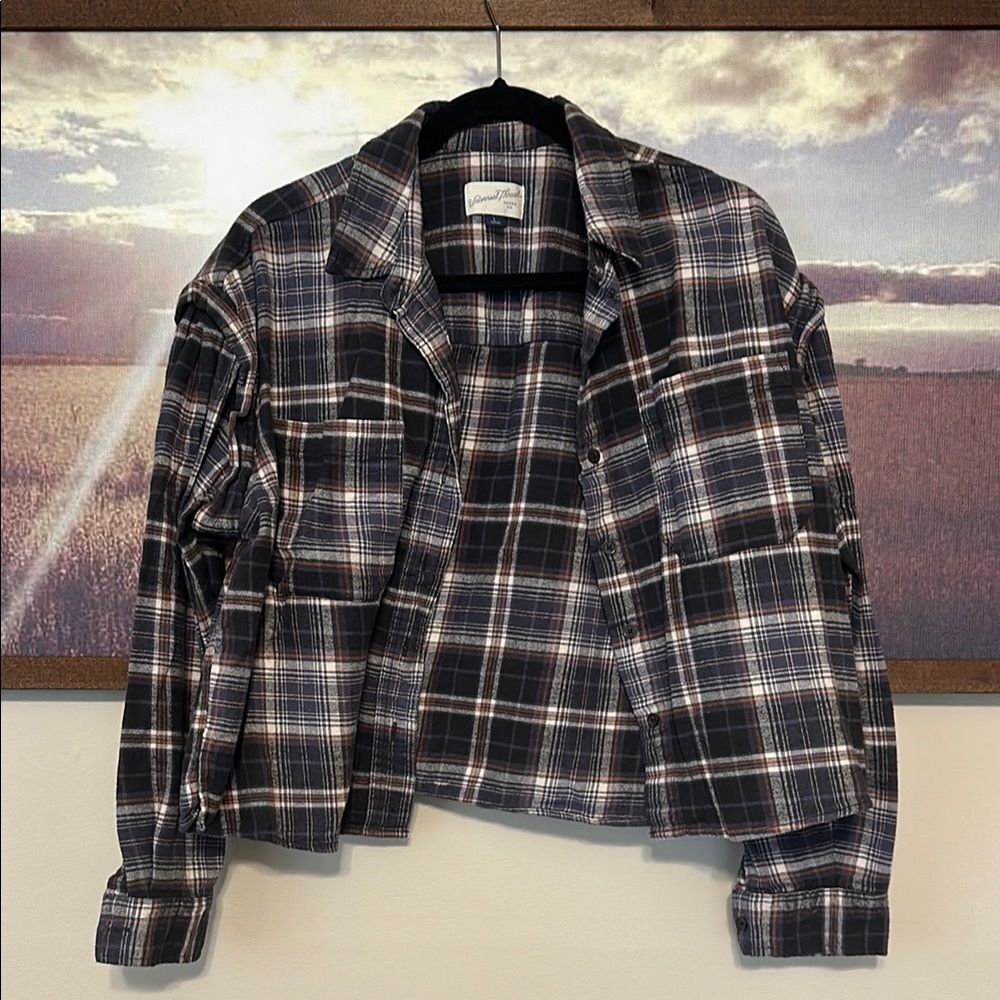 Plaid Button-Up Jacket